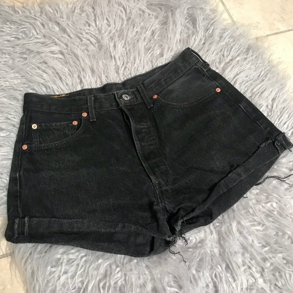 Levi's Pants - Levi’s 501 Black High Waisted Distressed Shorts